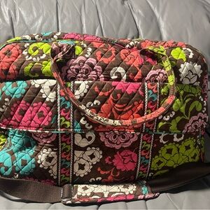 Vera Bradley Floral Quilted Travel Bag - Brown, Pink, Green, Blue